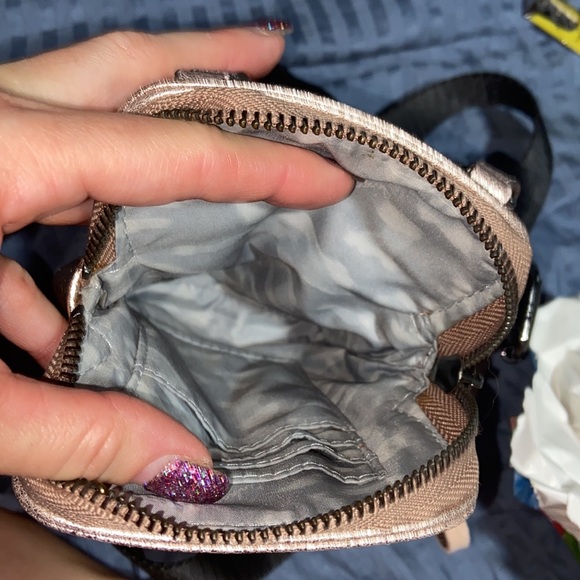 Nwot Aimee Kestenberg “Just Saying” Rose Gold Metallic Leather Crossbody - Picture 8 of 11